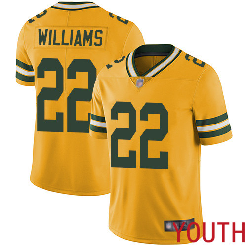 Green Bay Packers Limited Gold Youth #22 Williams Dexter Jersey Nike NFL Rush Vapor Untouchable->youth nfl jersey->Youth Jersey